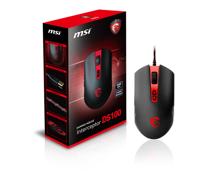 MSI Interceptor DS100 Ergonomic USB Gaming Mouse (518EL)